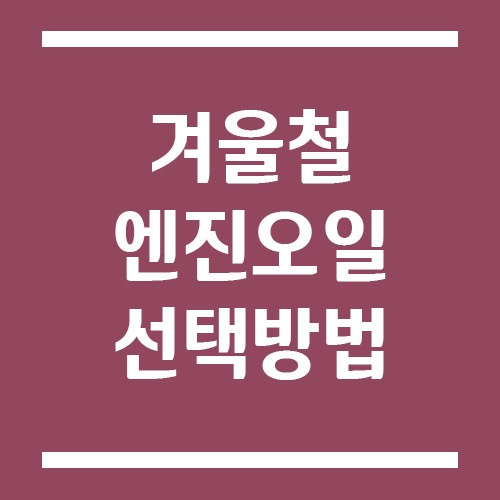 Read more about the article 겨울철 엔진오일 선택 방법, 0W·5W 차이는?