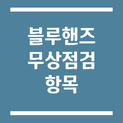 Read more about the article 블루핸즈 점검만 받아도 비용이 발생할까? 무상 점검 항목 정리