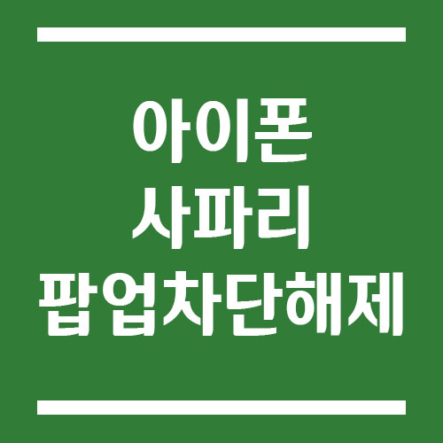 아이폰 사파리 팝업 차단 해제 방법