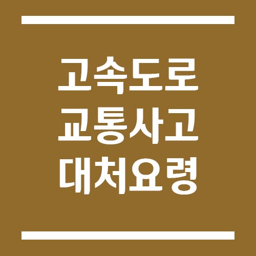 Read more about the article 고속도로 교통사고 대처 요령 – 대처 순서와 신고 방법
