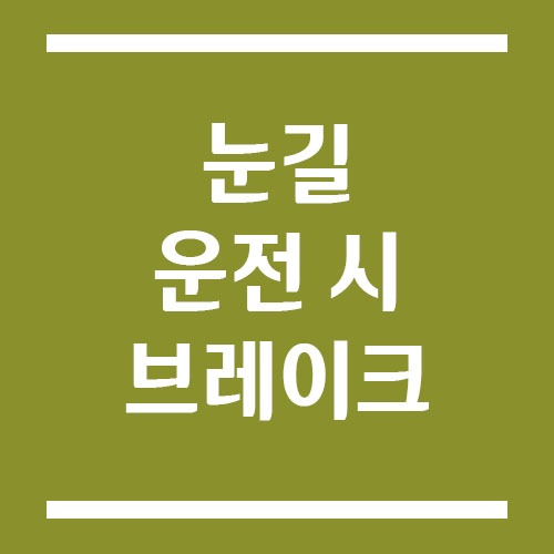 Read more about the article 눈길 운전 시 브레이크를 밟으면 안 되는 순간과 안전하게 대처하는 법