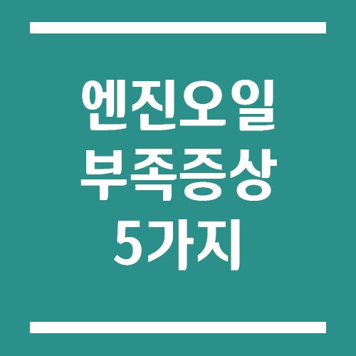 엔진오일 부족 증상