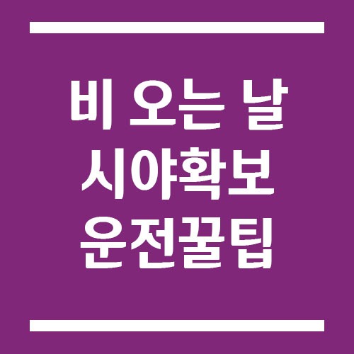 Read more about the article 비 오는 날 시야 확보 운전 꿀팁 공개