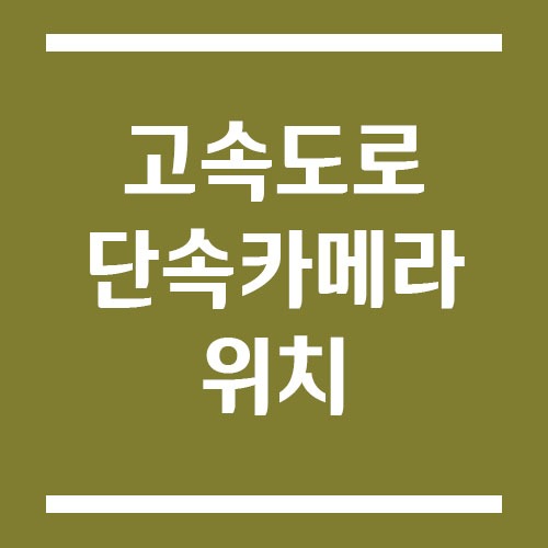 Read more about the article 고속도로 속도 위반 단속 카메라 위치 확인법