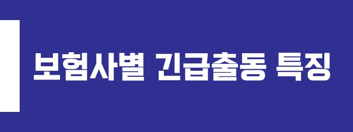 보험사별 긴급출동 특징 비교