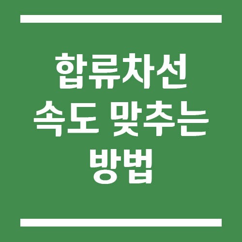 Read more about the article 초보운전자가 합류차선에서 속도 맞추는 방법