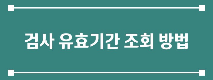 검사 유효기간 조회 방법