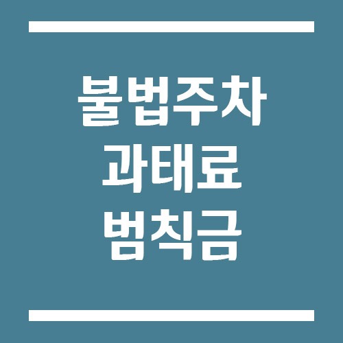불법주차 과태료 범칙금 차이