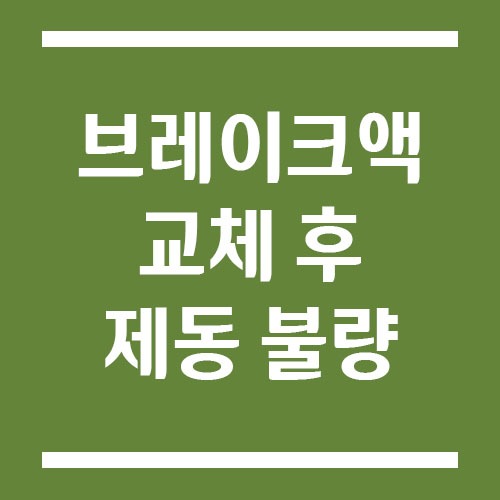 Read more about the article 브레이크액 보충했는데도 제동이 밀리는 이유