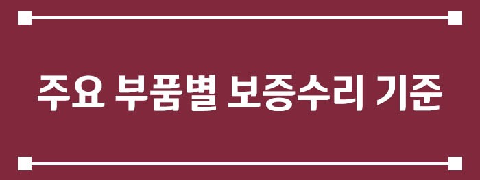 주요 부품별 보증수리 기준