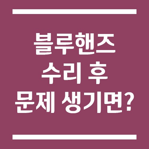 Read more about the article 블루핸즈 수리 후 문제 생겼다면? 보증 기간·재점검·고객센터 대응법 총정리