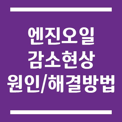 엔진오일 감소(소모) 현상 원인과 해결 방법