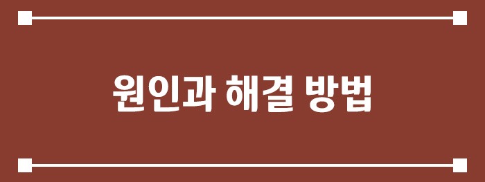 원인과 해결 방법