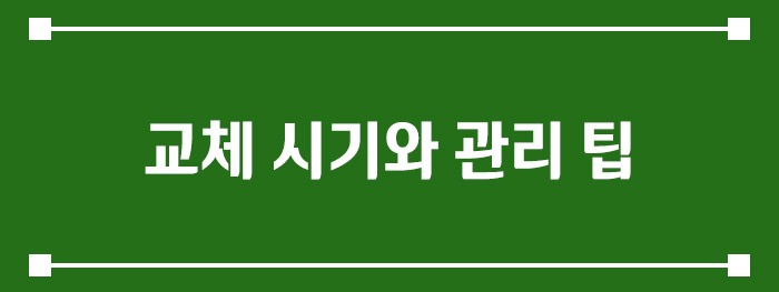 교체 시기와 관리 팁