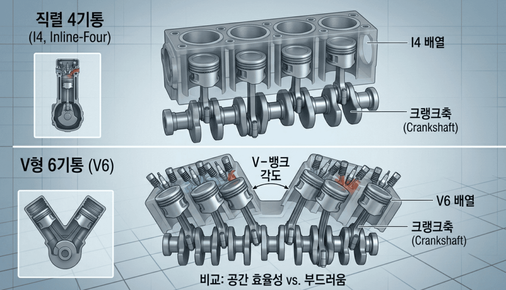 실린더 개수에 따른 차이