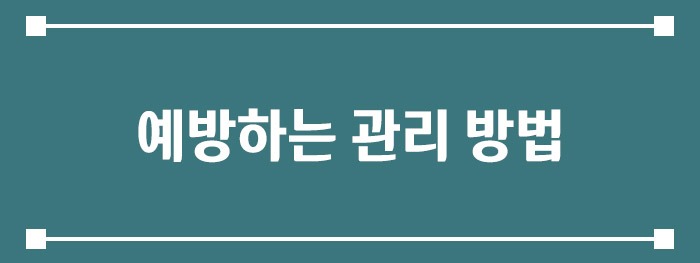 예방하는 관리 방법