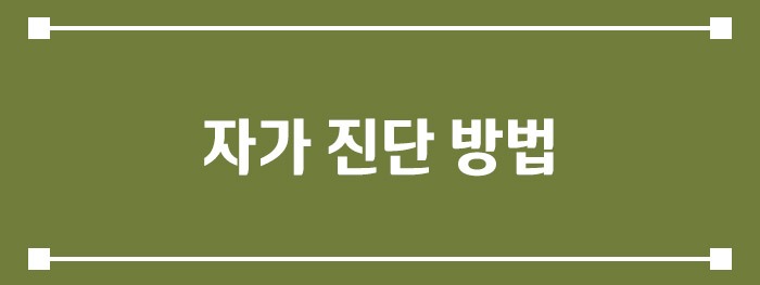 자가 진단 방법